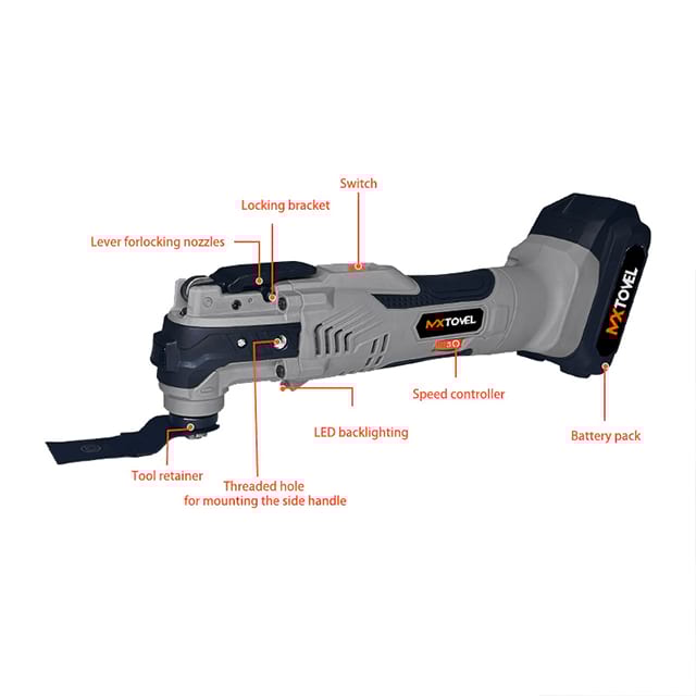 Scie à outils multifonctions, coupeur oscillant électrique sans fil 20V