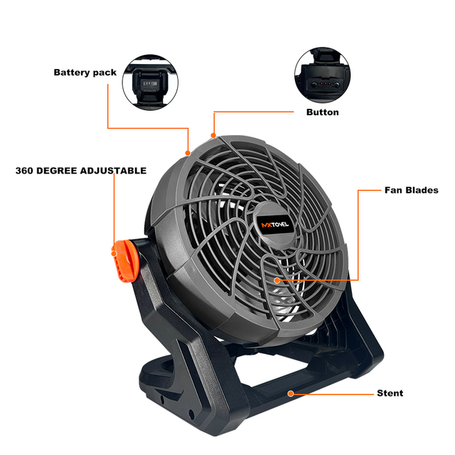 Ventilateur sans fil rechargeable avec mini ventilateur électrique à batterie au lithium